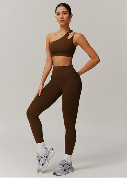 one shoulder bra set